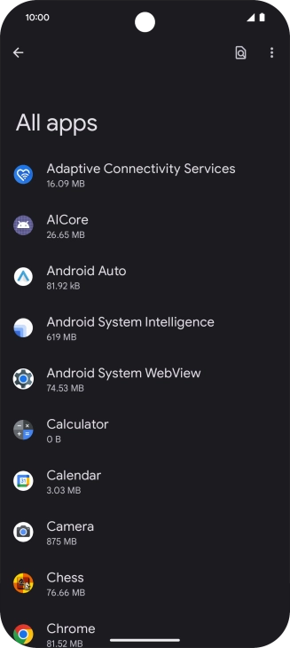 Press the required app. Press the required app.