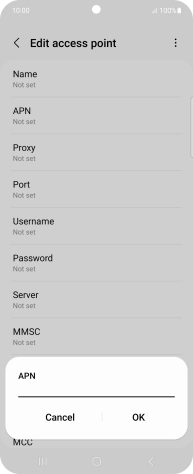 Key in wap.vodafone.co.uk and press OK.