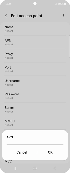 Key in wap.vodafone.co.uk and press OK.