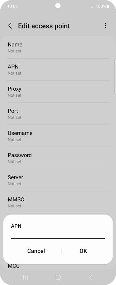 Key in wap.vodafone.co.uk and press OK.