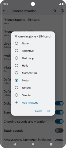 Press the required ring tones to hear them.