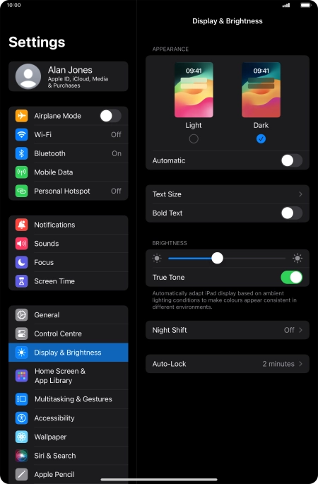 Press the indicator next to 