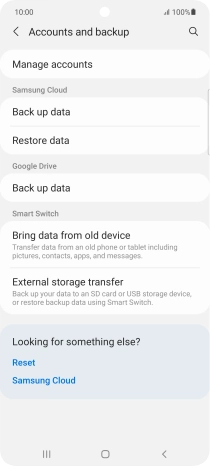 Press Manage accounts.