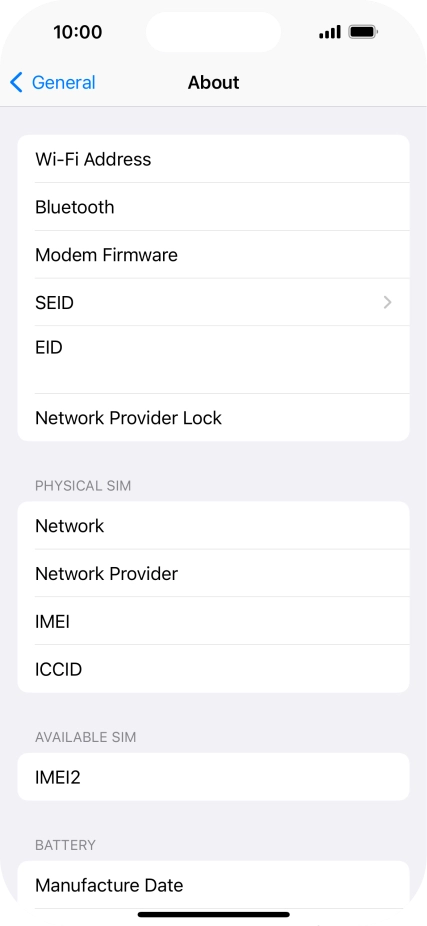 The Network Provider Lock status is displayed next to Network Provider Lock.