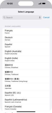 Press the required language.