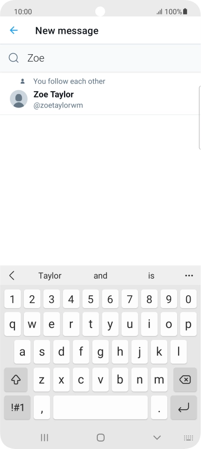 Key in the first letters of the recipient's name and press the required contact.