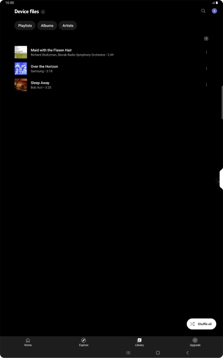 Press the required audio file.