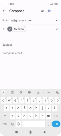 Press Subject and key in a subject.
