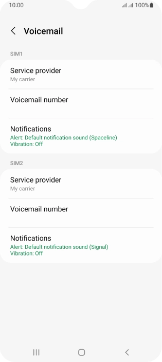 Press Voicemail number.