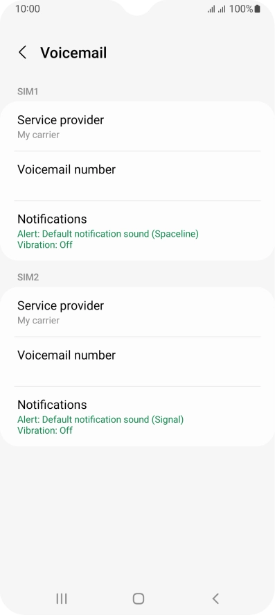 Press Voicemail number.