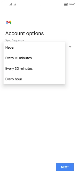 Press the required setting.