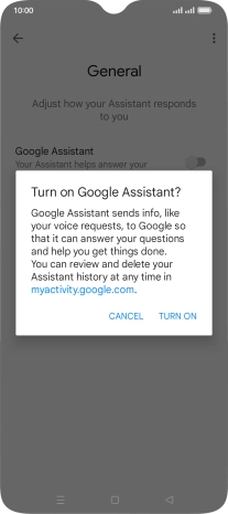 If you turn on the function, press TURN ON.