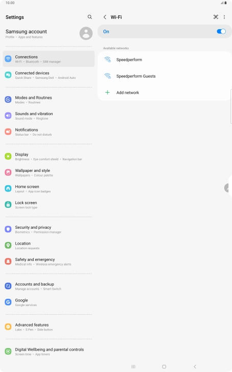 Press the menu icon.