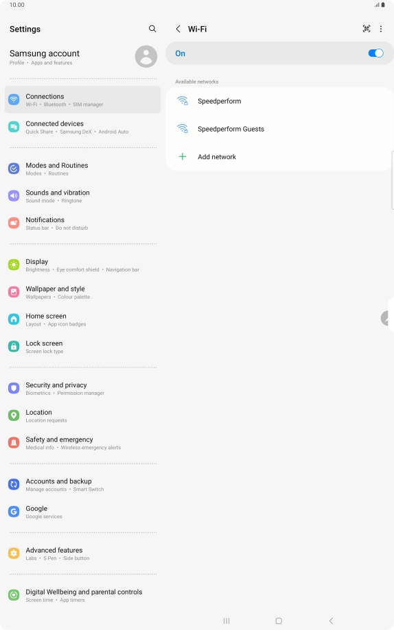 Press the menu icon.