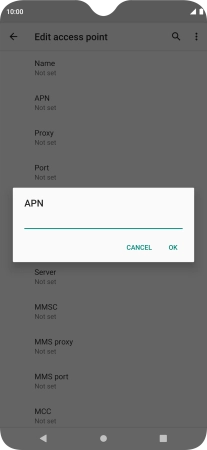 Key in wap.vodafone.co.uk and press OK.