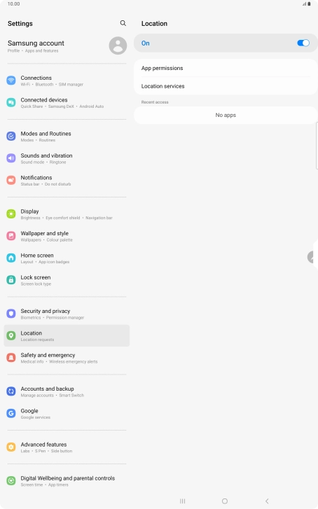 Press App permissions. Press App permissions.