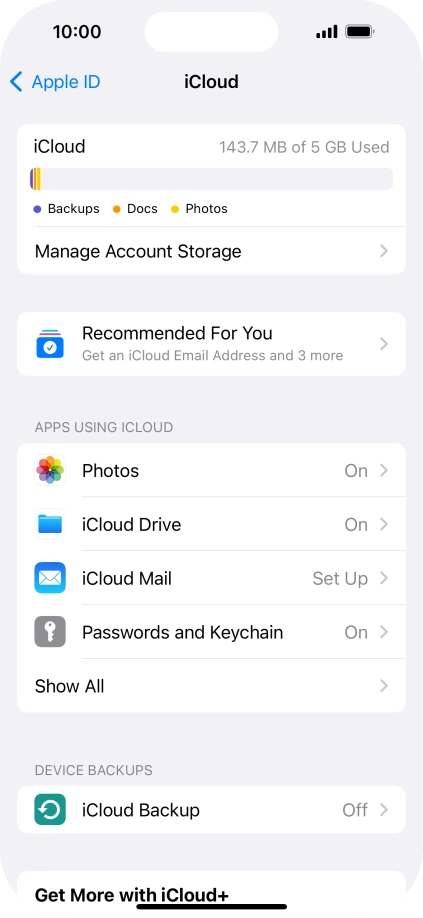 Press iCloud Drive.