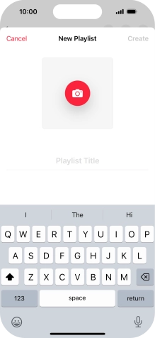 Press the text input field and key in a name for the playlist.