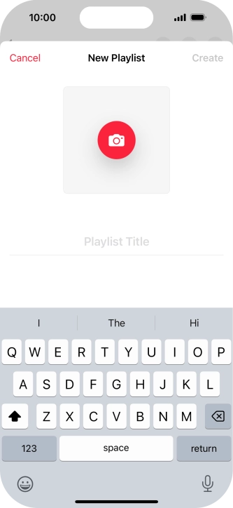 Press the text input field and key in a name for the playlist.