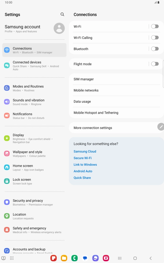Press Security and privacy.