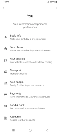 Press Basic info and follow the instructions on the screen to select phone owner settings.