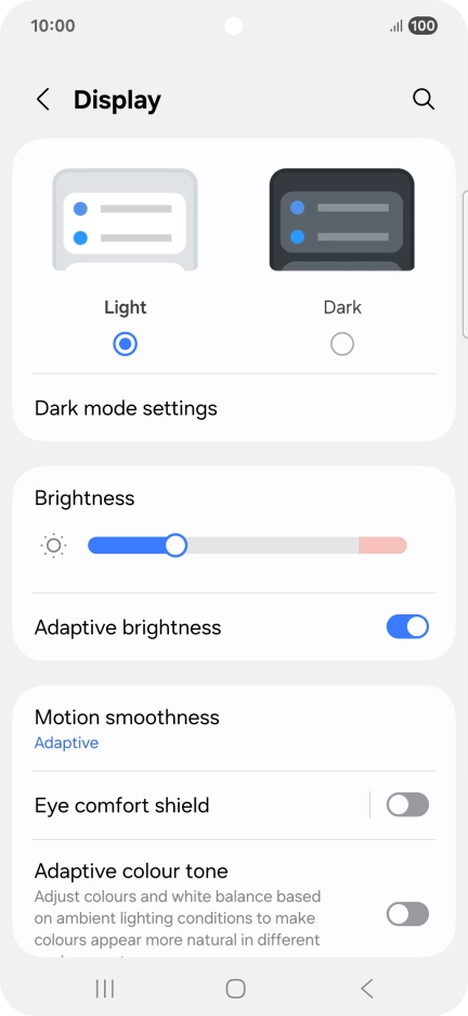 Press the indicator next to 