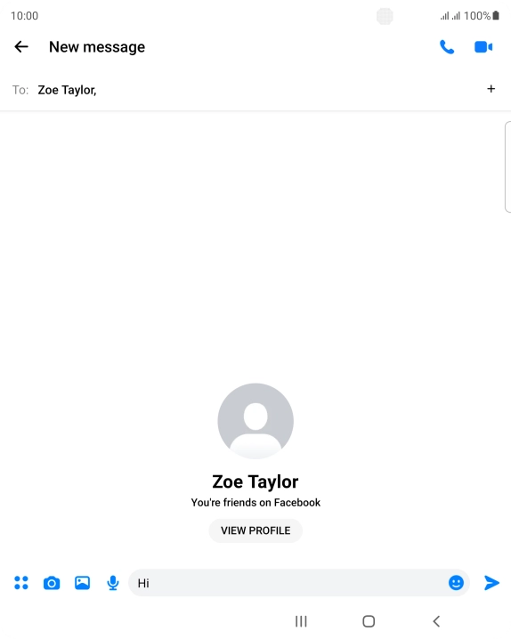 Write the required message and press the send icon.