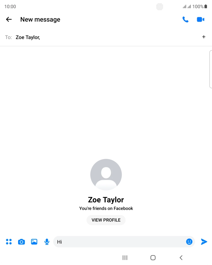 Write the required message and press the send icon.