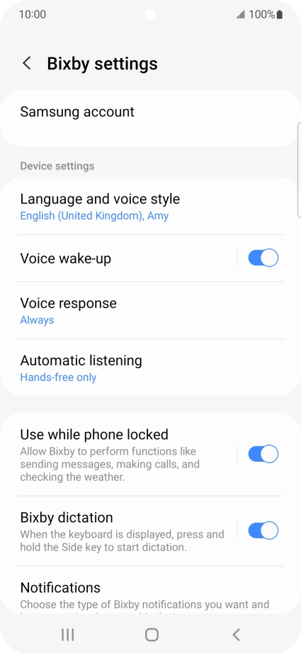 Follow the instructions on the screen to select the required settings.