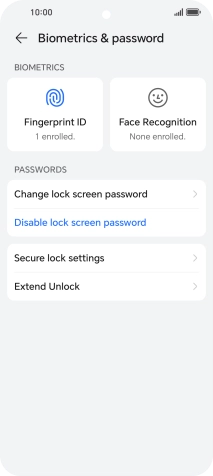 Press Disable lock screen password and key in the additional phone lock code you created earlier.