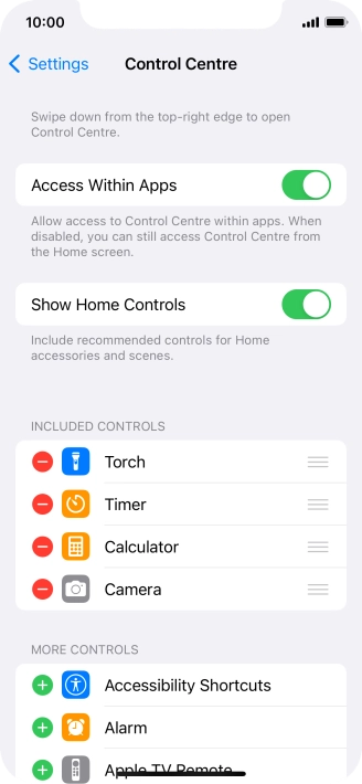 Press the indicator next to 
