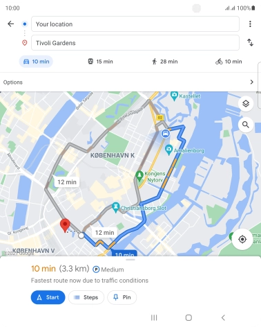 Press the required mode of transportation.