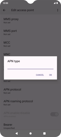 Key in default and press OK.