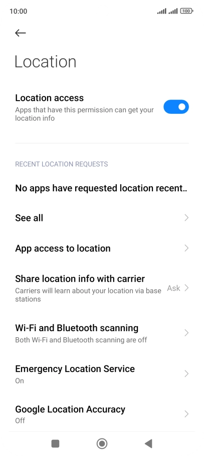 Press App access to location.