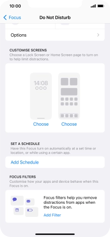Press Add Schedule and follow the instructions on the screen to select settings for automatic activation of Do Not Disturb. Press Add Schedule and follow the instructions on the screen to select settings for automatic activation of Do Not Disturb.