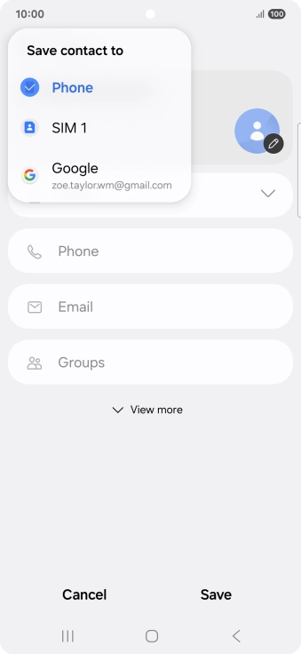 Press the required Google account.
