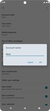 Key in the required account name and press OK.