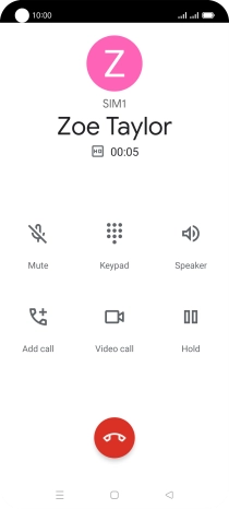 Press the end call icon.