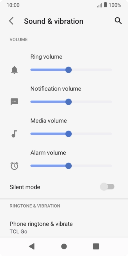 Press Phone ringtone & vibrate.