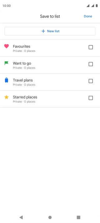 If you select New list, follow the instructions on the screen to create a new list. If you select New list, follow the instructions on the screen to create a new list.