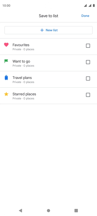 If you select New list, follow the instructions on the screen to create a new list. If you select New list, follow the instructions on the screen to create a new list.