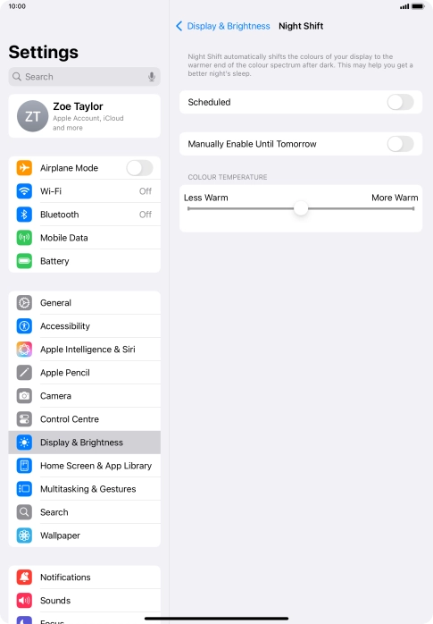 Press the indicator next to 