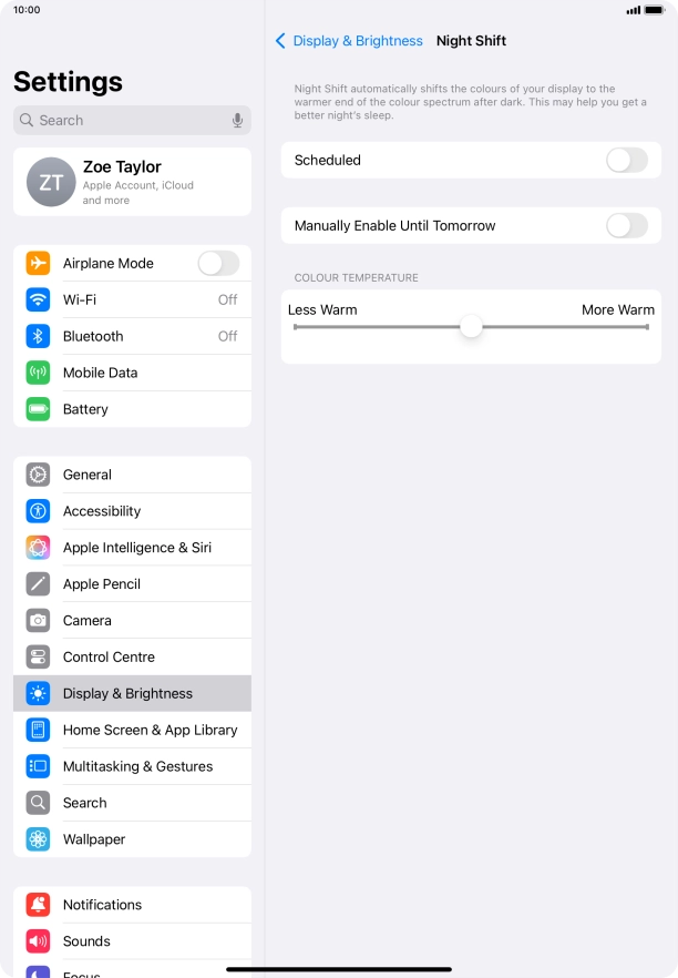 Press the indicator next to 