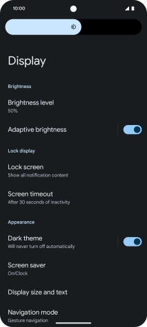 Drag the indicator right or left to set the brightness manually.