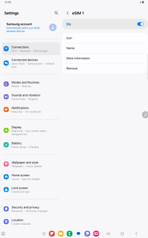 Press Remove and follow the instructions on the screen to delete your eSIM.