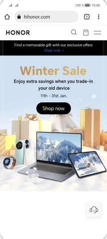 Press the menu icon.