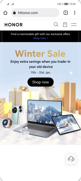 Press the menu icon.