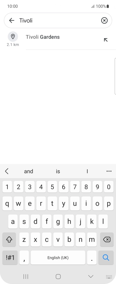 Press the required destination.