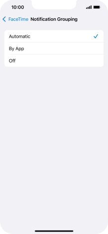 Press the required setting.