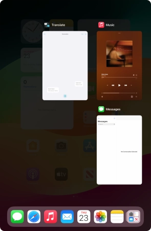 Slide upwards on the required application to end it. Slide upwards on the required application to end it.
